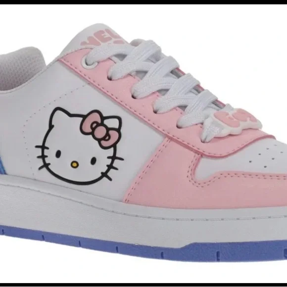 Hello Kitty Sneakers Size 8- Pink, Blue, and White. NWT - Picture 2 of 7